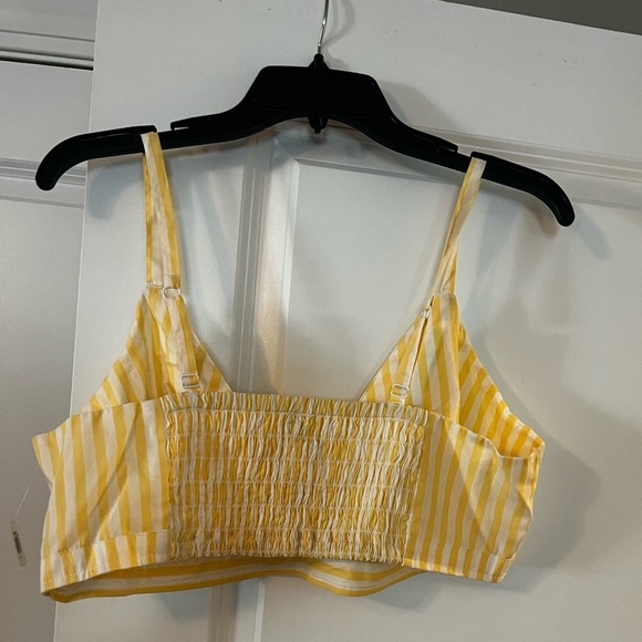 OLD NAVY Matching Printed Smocked Bralette Top in Yellow Stripe - Picture 7 of 13